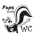 Pups Zone Toilet Cartoon Wall Stickers Removable DIY Door Wall Poster A
