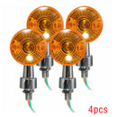 4 Pcs Chrome Universal Motorcycle Turn Signal Indicator Amber Blinker Lights