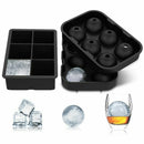 Ice Square Trays (Set of 2) Black Silicone 6 Giant Ice Ball Square Maker Us J5J4