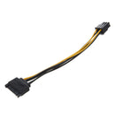 PC SATA 15 Pins Male to ATX 6 Pin Female Power Cable Converter 7.9" Q2A1