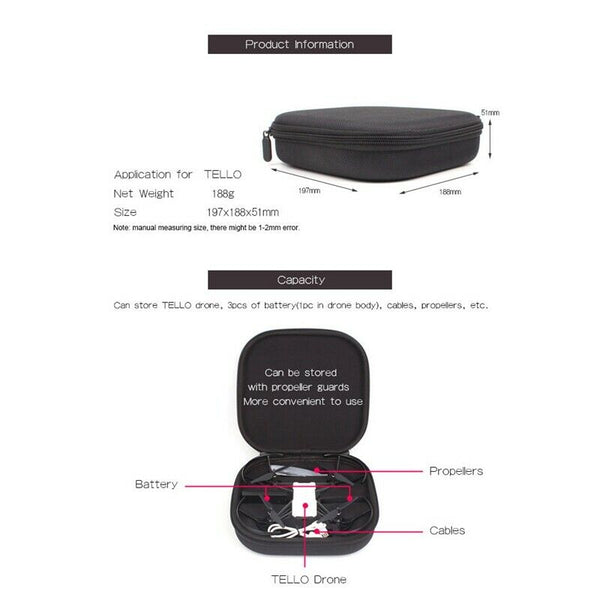 Portable Handheld Eva Storage Bag Waterproof for Dji Tello Handbag Carrying H1V3