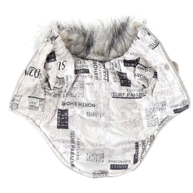 Dog Puppy Pet Warm Coat Thick Winter Puffer Jacket Clothes Apparel Gray XL