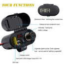 4-in-1 Motorcycle USB Charger -  Lighter, Clock , Switch