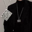 Stainless Steel Cross Bible Verse Prayer Dog Tag Pendant For Men Necklace K X0K6