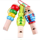 Baby Kids Children Random Lovely Wooden Cartoons Animal Whistle  Toys MO