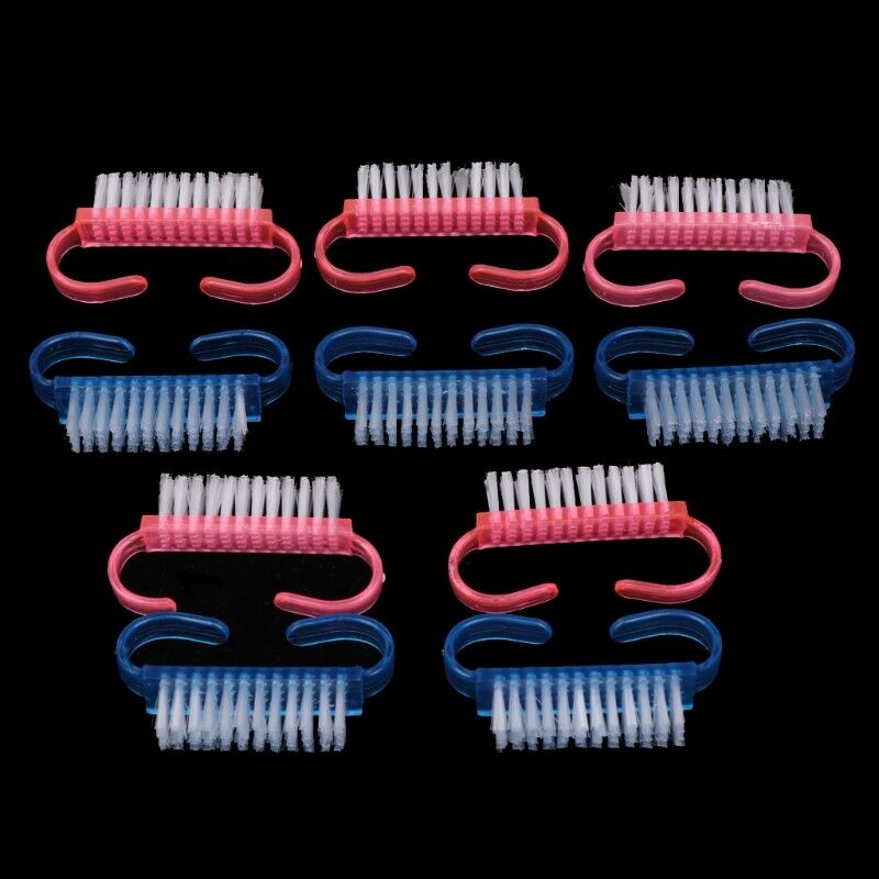 10Pcs Handle Nail Brushes Fingernail Cleaning Manicure Tools Accessories Plastic