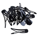 20 X Clamp Metal Snap Hair Black Hair Teardrop Shape