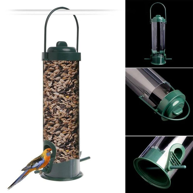 Pet Hanging Wild Bird Feeder Seed Container Hanger Garden Outdoor Feeding