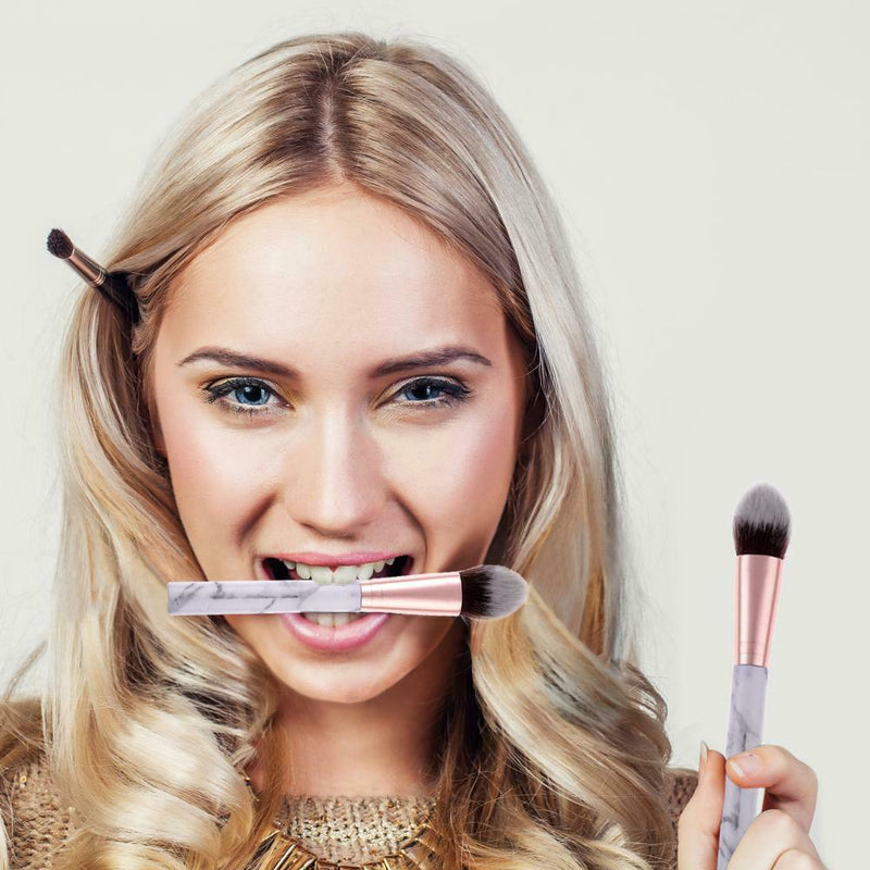 Marbling Pattern Foundation Powder Blush Makeup Brush Flame Brushes (White)