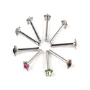 24Pcs Rhinestone Surgical Steel Star Nose Ring Bone Stud Body Piercing Jewelr FT