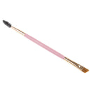 Pro makeup tools wooden handle double eyebrow brush + eyebrow comb brus IN BX