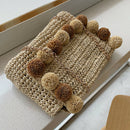 New Hair Ball Beach Bag Straw Clutch Bag Envelope Lady Ladies Day Summer Ch