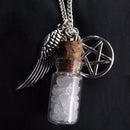 Angel Wing Pentagram Salt Bottle Pendant Supernatural Protection Necklace