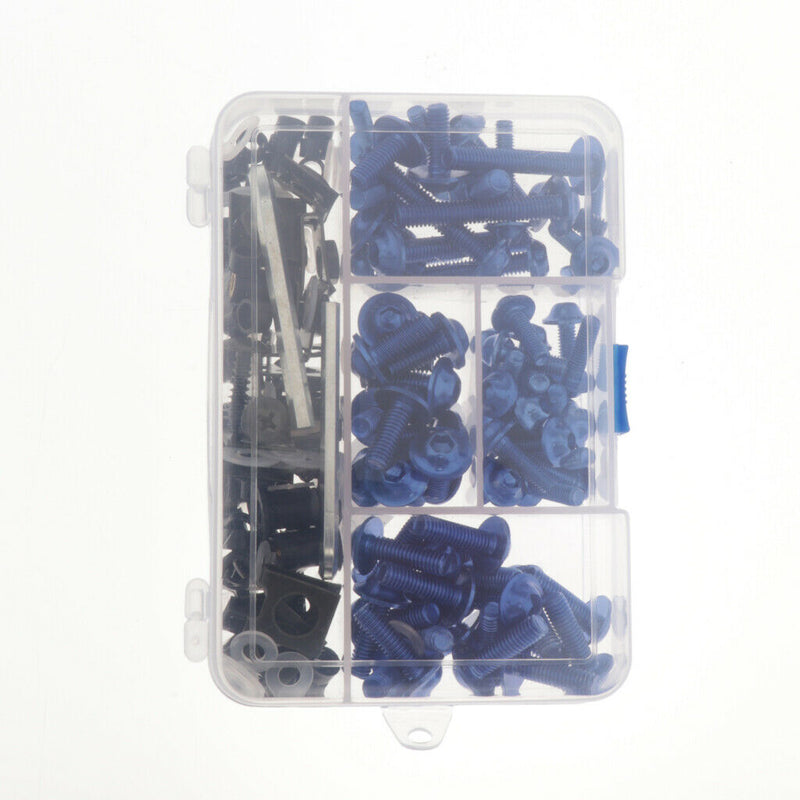 1 Set Blue M6 M5 Fairing Bolts Fastener Clip Screw Nut Kit for Motorcycles