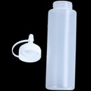 180cc White Plastic Squeeze Bottle Oil Sauce Dispenser Nozzle Cap Attached B8B4