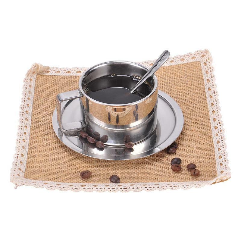 Stainless Steel Coffee Tea Mug Cup Set Camping Travel Outdoor Drinking Picnic