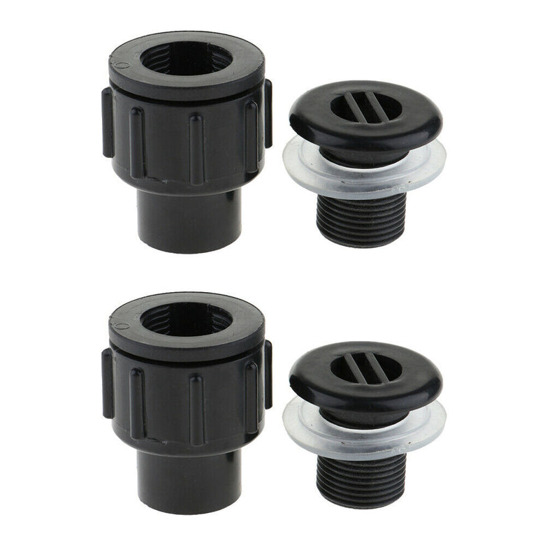 2x Aquarium Inlet Outlet Fitting Head Water Tube Fitting Connector Bulk Head