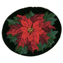 Red Flower Latch Hook Rug Making Kits Needlework Cushion + Wood Crochet Hook