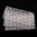 3pcs Scrapbook Diary Album Journal Stickers Gilding Peel Off Decals Crafts