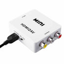 HDMI to RCA Adapter Box Composite AV CVBS Video ConverterHD 1080p White New