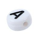 200 x White Round Alphabet Letter Beads Spacer 7 mm