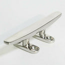 8" Boat Stainless Steel Dock Cleat Open Base Low Flat Marine Grade Polished