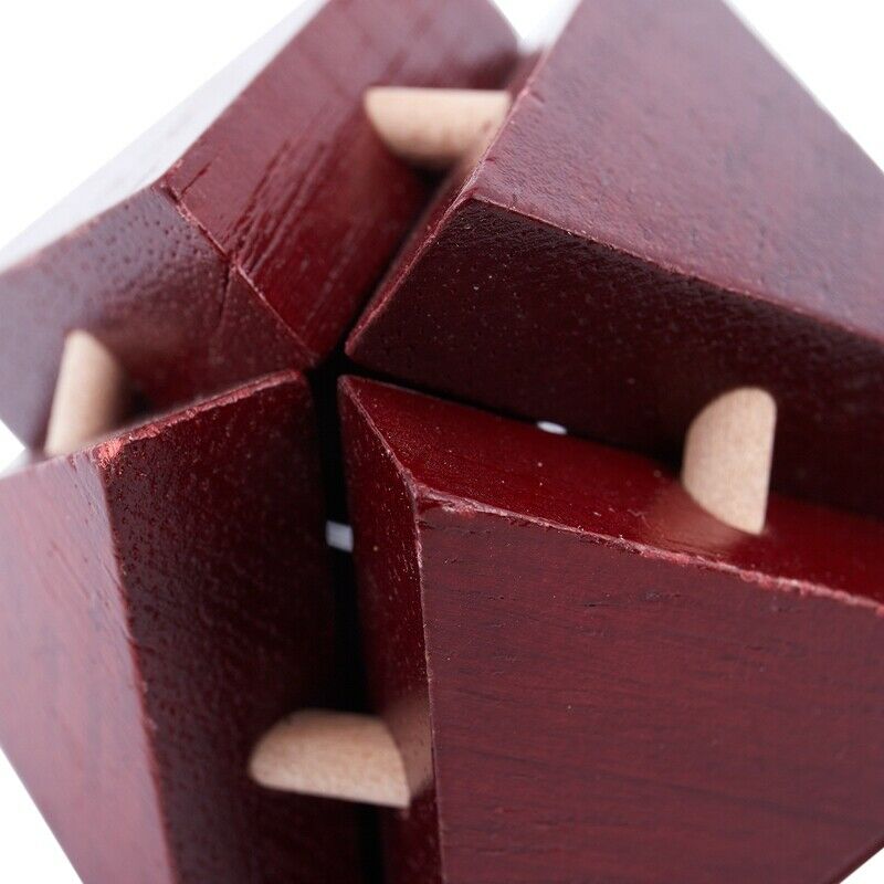 Wooden Triple-cornered Lock Smooth and Slick Lock Logic Puzzle Burr Puzzles I7C8
