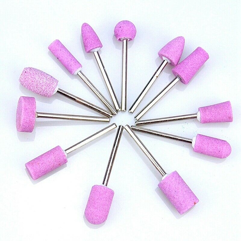 12Pcs/Set Ceramic Electric Machine Drill Bits File Nail Art Polishing Grind H1W5