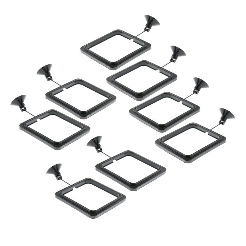 8 Pcs Plastic Aquarium Fish Safe Floating Food Feeder Circle, Square with