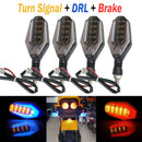 4x 30-LED Motorcycle Amber Turn Signal Indicator Lights Blue DRL Red Brake Lamp