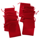 10 pieces Velvet Bags Wedding Party Gift Drawstring Jewelry Pouches Red