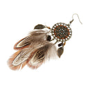 Womens Bohemian Earrings Long Tassel Feather Fringe Boho Dangle Jewelry