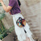 Women's straw bag Crossbody bag Woven bag Summer leisure bag Small round si E7B1