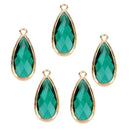 15 Crystal Glass Teardrop Pendant Beads Charms DIY Necklace Bracelet Earring