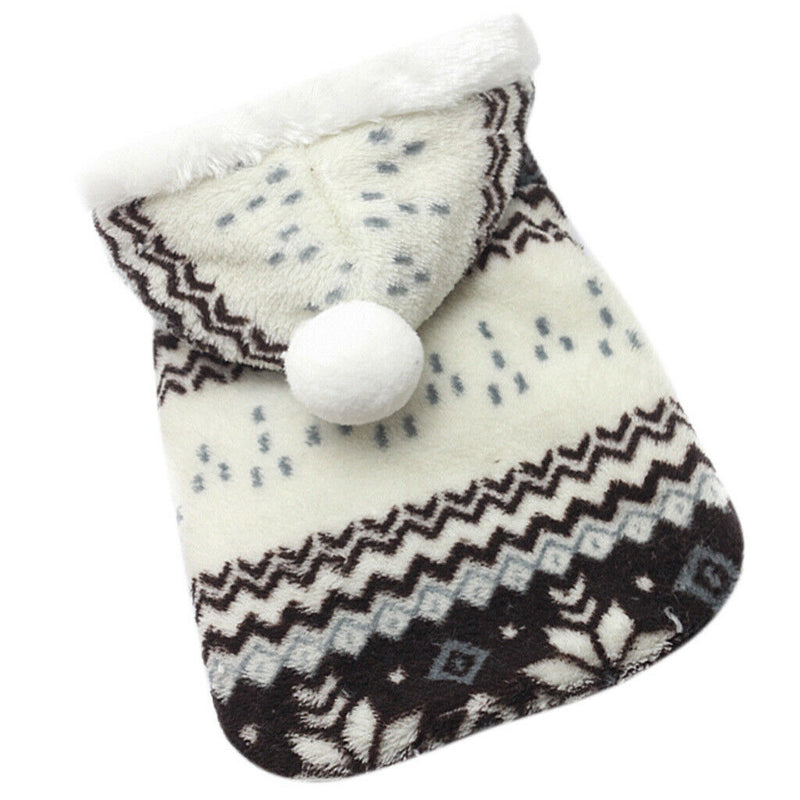 Small Dog Fleece Warm Clothes Winter Snow Jacket Hoodie Lined Snow Suit L