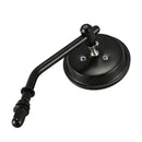 Classic Black Motorcycle Rear View Mirror Retro Round Mirror Reverse Mirror