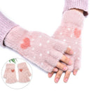 Winter Men Women Gloves Stretch Love Half Finger Gloves Outdoor Warm Fingerl BX