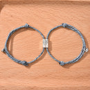 2 Friendship Couple Rope Braided Distance Couple Magnetic Bracelet Lover Jewelry