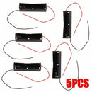 5X For 3.7V 18650 Black Battery Storage Box Case With Wired Leads Plastic Holder