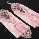 Women' Flora Short Wedding Dress Glove Fingerless Elegant Gloves for Bride