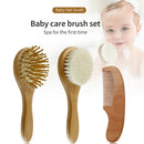 3pcs Baby Care Hair Brush Comb Set For Newborns Kids Home Wooden Soft Bristles