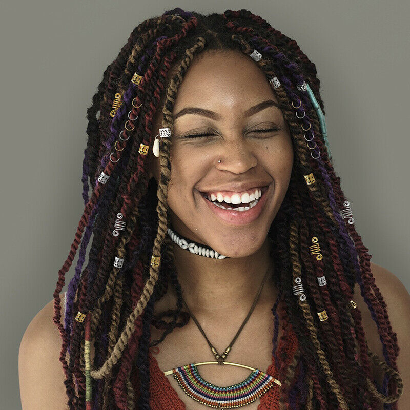 60pcs/Set Hair Braid Dreadlock Beads Braiding Hair Extension Accessories  Gw