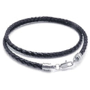 Jewelry Men's Necklace - 3mm Cord - Leather - Stainless Steel - for Men - C