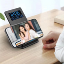 Electric LEDs Alarm Clock With Phone Wireless Charger Table Digital Thermometer