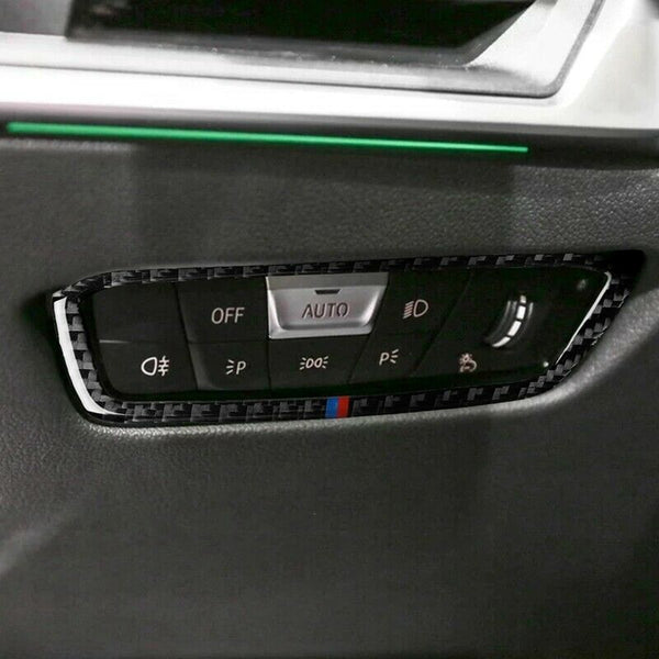 Carbon Fiber Headlight Switch Button Cover Trim Fit for BMW 3 Series G20 G2