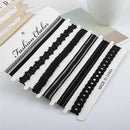 6X Women Elegant Charm Necklace Set Lace Hollow Black Clavicle Choker Jewelry Nw
