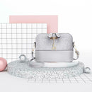 Shell Shoulder Handbag Women Shining Sequins PU Leather Messenger Bag/Grey