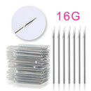 100x Stainless Body Piercing Needles 16G for Lip Nipple Nose Body Art Tool