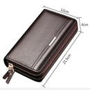 Leinasen Men Wallets With Coin Pocket Long Zipper Coin Purse For Men Clutch B7D3