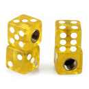 Vehicle Car Tyre Valve Cap Cover Dice Shape Yellow 4 Pcs O1A6
